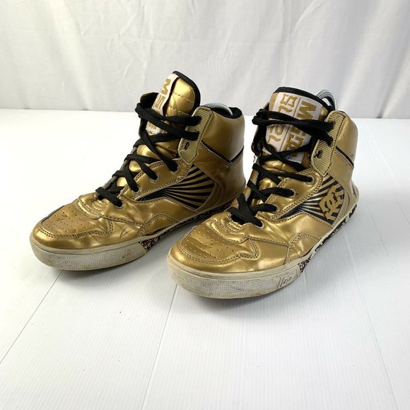 DC X Mike Shinoda X Suru Mens High Top Sneakers Gold US8 Rare HTF Skate Street - Picture 5 of 12